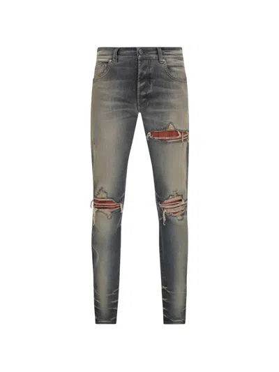 Amiri Perfect Antique Black Flannel Mx1 Jeans In Green