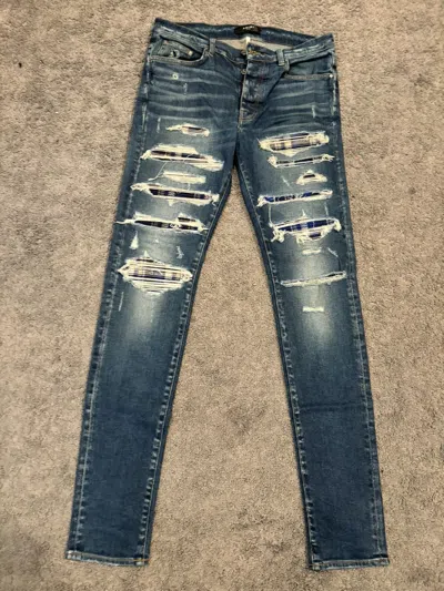 Pre-owned Amiri Flannel Patch Mx1 Jeans