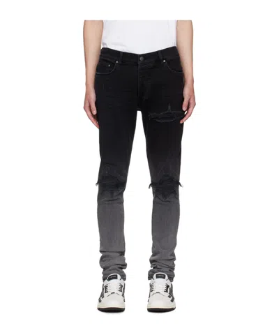 Amiri Logo-patch Cotton Jeans In Black Gradient