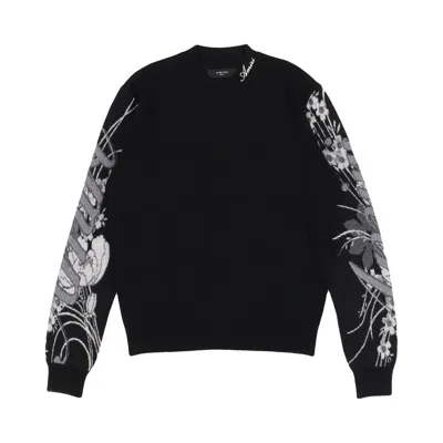Pre-owned Amiri Floral Arm Print Long-sleeve T-shirt 'black' | Men's Size M