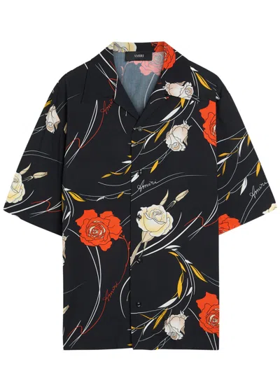 AMIRI AMIRI FLORAL CAMP PRINTED WOVEN SHIRT