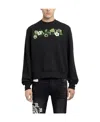 Amiri Floral Embroidery Crew Neck Sweatshirt In Black