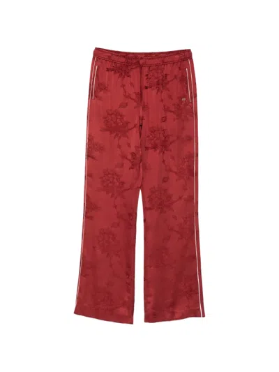 Amiri Floral Jacquard Trousers In Red