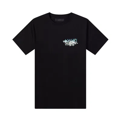 Pre-owned Amiri Floral Logo Tee 'black'