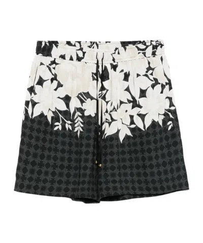 Amiri Floral Pattern Shorts In Black