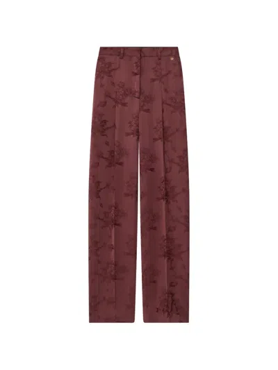 Amiri Floral Pleated Trousers In Brown