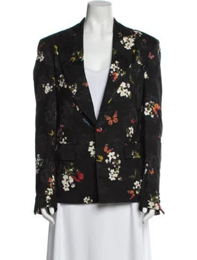 Pre-owned Amiri Floral Print Blazer In Black