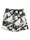 Amiri Floral-print Drawstring Shorts In Black