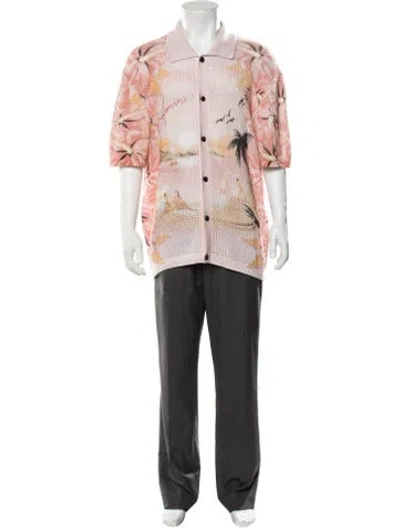 Pre-owned Amiri Floral Print Short Sleeve Shirt In Orange