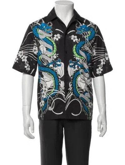 Pre-owned Amiri Floral Print Short Sleeve Shirt W/ Tags In Black