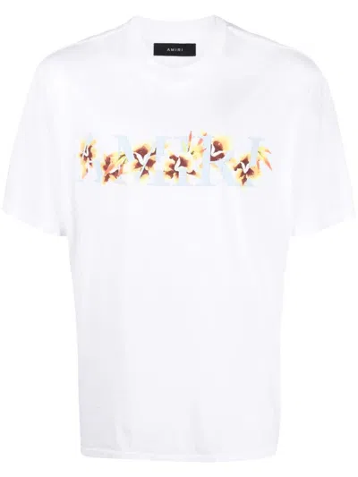 Amiri Floral Print T-shirt In White