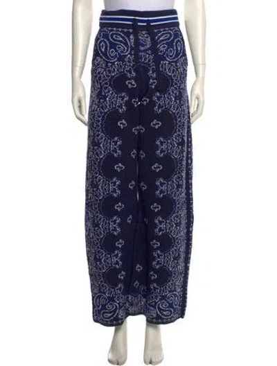 Pre-owned Amiri Floral Print Wide Leg Pants In Blue
