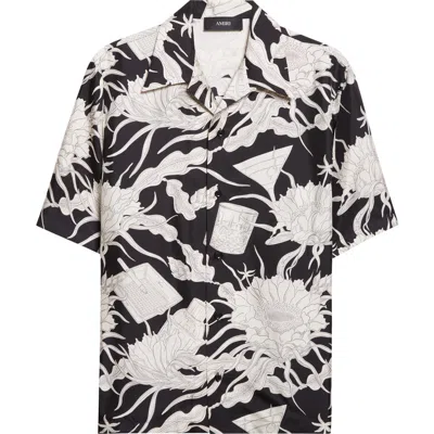 AMIRI AMIRI FLORAL SILK BOWLING SHIRT