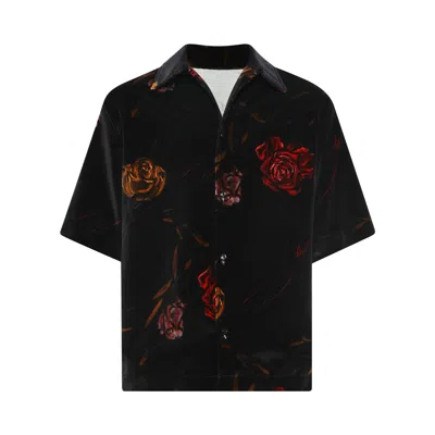 Pre-owned Amiri Floral Velvet Camp Shirt 'black' | Men's Size S
