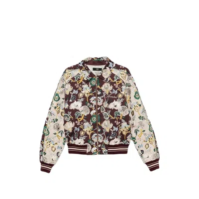 Amiri Floral-embroidered Bomber Jacket In Black