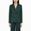 Amiri Forest Green Double-breasted Jacket In Wool In Green