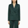 Amiri Forest Green Double-breasted Jacket In Wool In Green