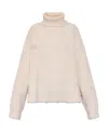 Amiri Frayed-knitted Roll-neck Jumper In Nude
