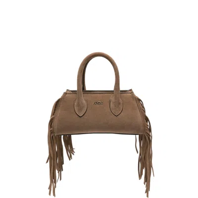 Amiri Fringed Calf Suede Tote Bag In Brown