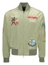Amiri Embroidered Casual Jacket With Colorful Patches In Green