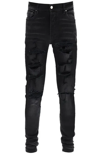 Pre-owned Amiri Fw22 Aged Black Thrasher Denim Jeans