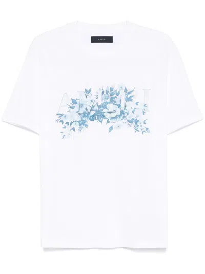Amiri Floral Garden Crew Neck T-shirt In White