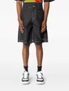 Amiri Geometric-pattern Shorts In Black