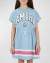 AMIRI GIRL'S LOGO-PRINT STRIPED T-SHIRT DRESS