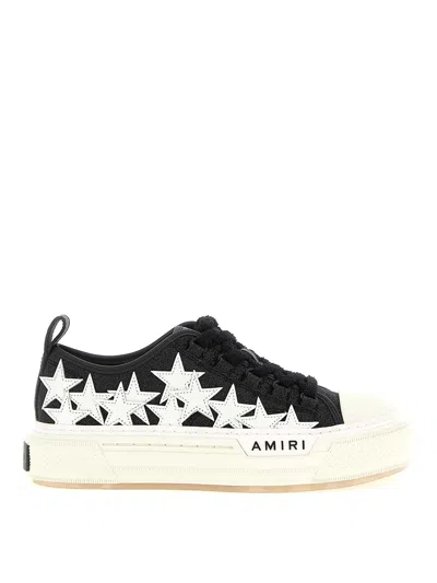 Amiri Glitter Stars Court Low Sneakers In White
