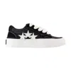 Amiri Low-top Suede And Sequined Canvas Sneakers In Black