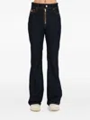 Amiri Gold-zip Flared Jeans In Black
