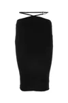 Amiri Cutout Cotton Blend Knit Midi Skirt In Black