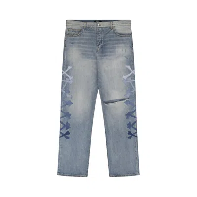 Pre-owned Amiri Gradient Bones Straight Jeans 'blue' | Men's Size 34