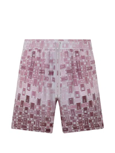 Amiri Gradient Tape Pj Shorts In Pink