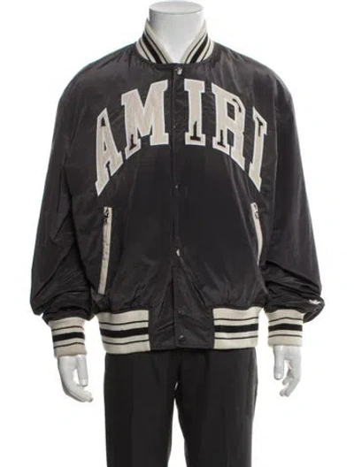 Pre-owned Amiri Graphic Print Bomber Jacket In Grey