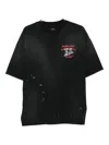 Amiri Short-sleeve T-shirt With Vintage Graphic And Distressed Finish In Black