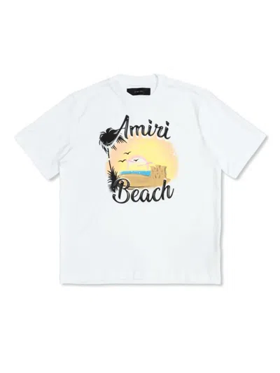 Amiri Kids' Graphic Print Cotton T-shirt In White