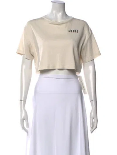 Pre-owned Amiri Graphic Print Crew Neck Crop Top In Neutral