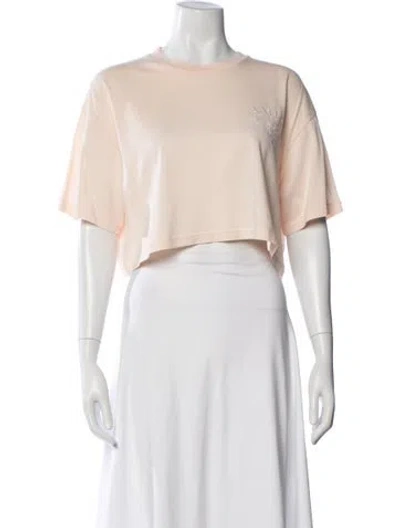 Pre-owned Amiri Graphic Print Crew Neck Crop Top In Pink