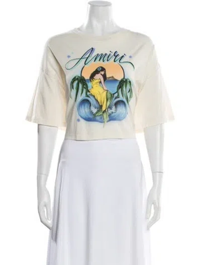 Pre-owned Amiri Graphic Print Crew Neck Crop Top W/ Tags In Neutrals