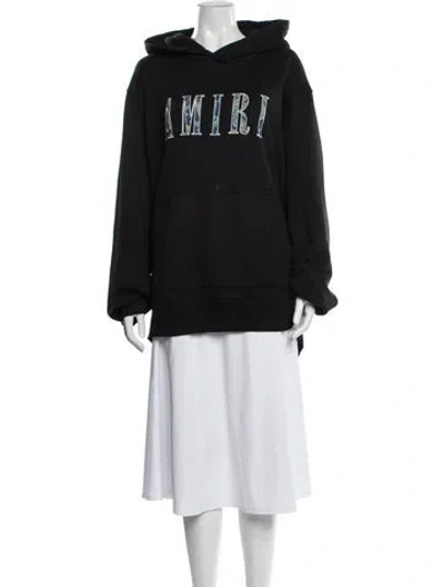 Pre-owned Amiri Graphic Print Crew Neck Hoodie In Black