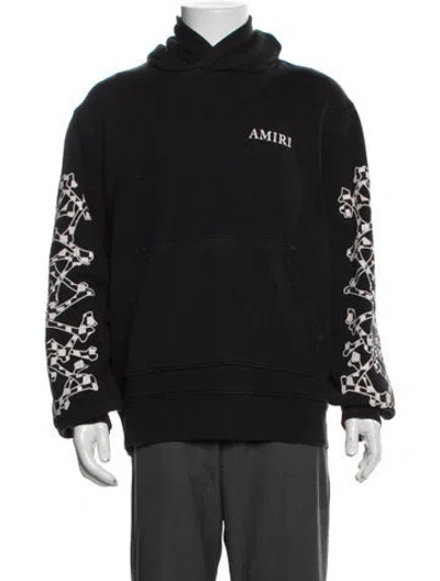 Pre-owned Amiri Graphic Print Crew Neck Hoodie In Black