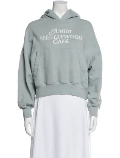 Pre-owned Amiri Graphic Print Crew Neck Hoodie In Blue