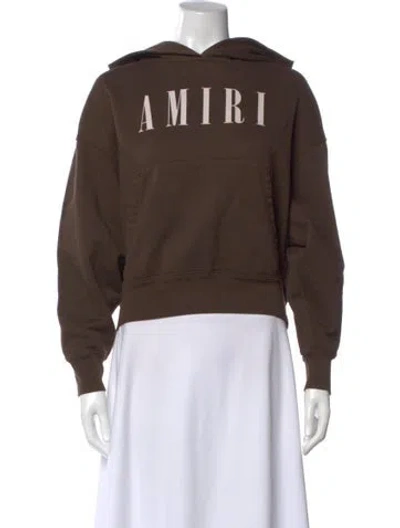 Pre-owned Amiri Graphic Print Crew Neck Hoodie In Brown