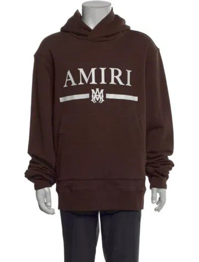 Pre-owned Amiri Graphic Print Crew Neck Hoodie In Brown