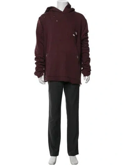 Pre-owned Amiri Graphic Print Crew Neck Hoodie In Burgundy