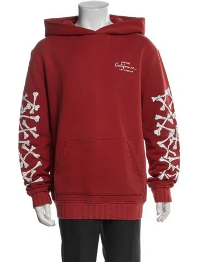 Pre-owned Amiri Graphic Print Crew Neck Hoodie In Red