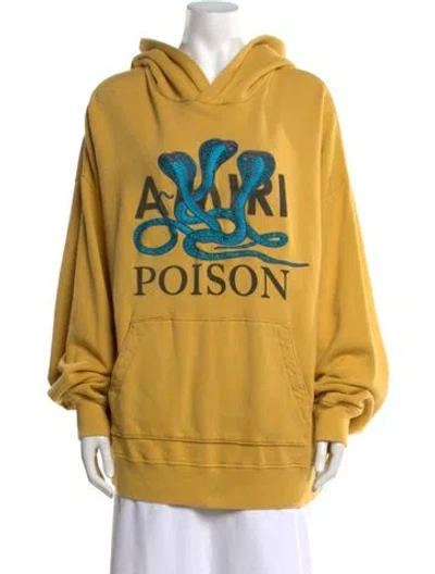 Pre-owned Amiri Graphic Print Crew Neck Hoodie In Yellow