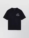 Amiri Black Crewneck T-shirt With Logo Lettering On The Front And Maxi Logo Print On The Rear In Cotton Ma In Black