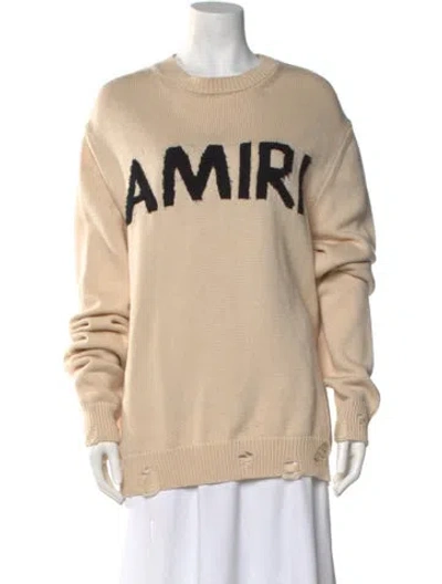 Pre-owned Amiri Graphic Print Crew Neck Sweater In Neutral